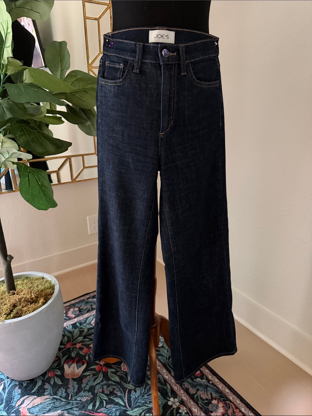 Joe's Jeans “Mia” Deep Indigo (“Totally”) Wide-Leg Flare Jeans